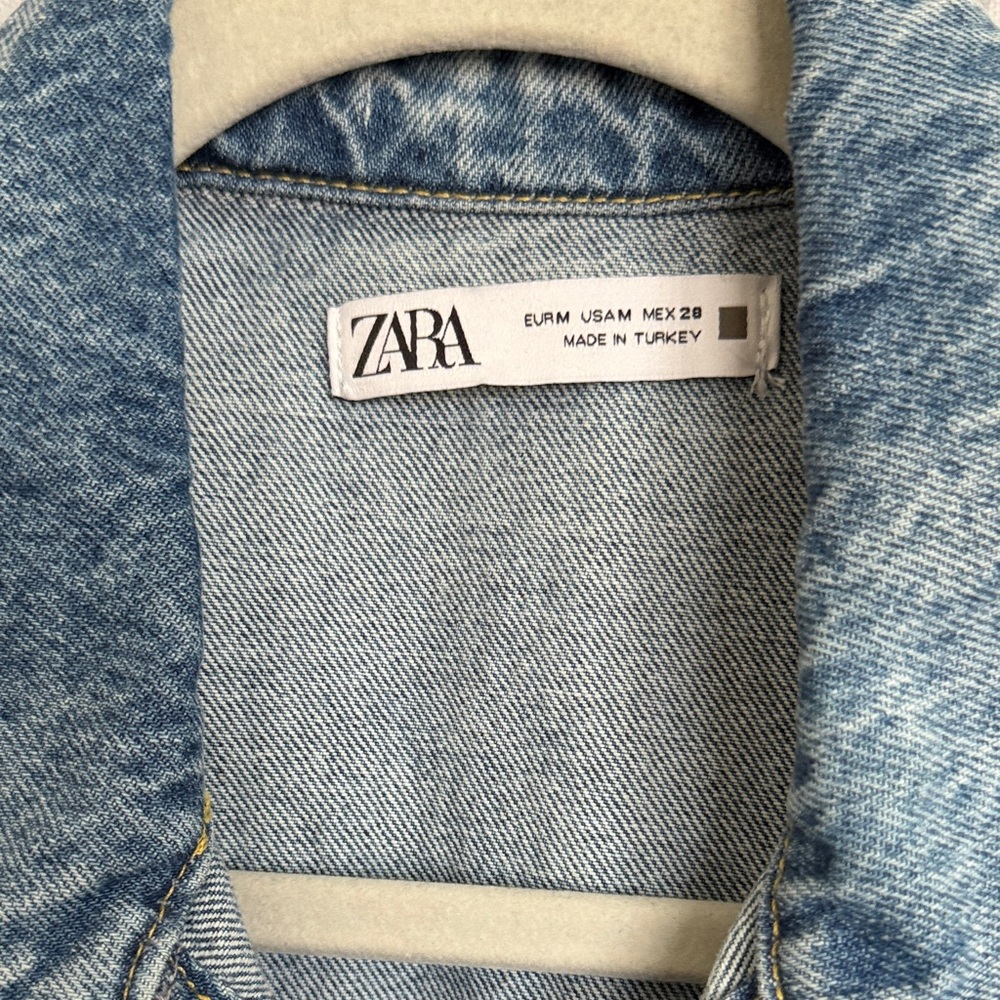 Zara Light Blue Denim Mini Dress - Picture 2 of 2